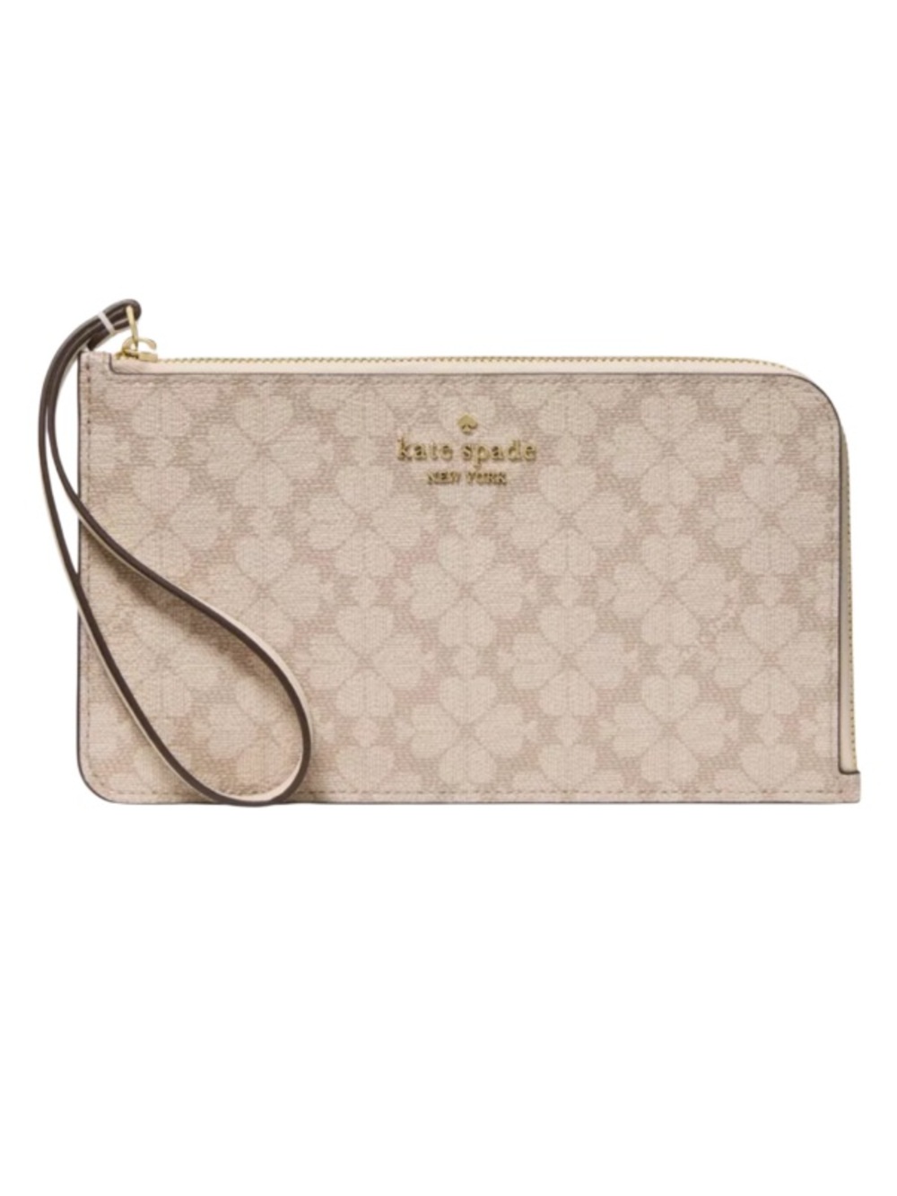 Kate Spade Lucy Flower Wristlet. Dark Beige. NWT. Classic